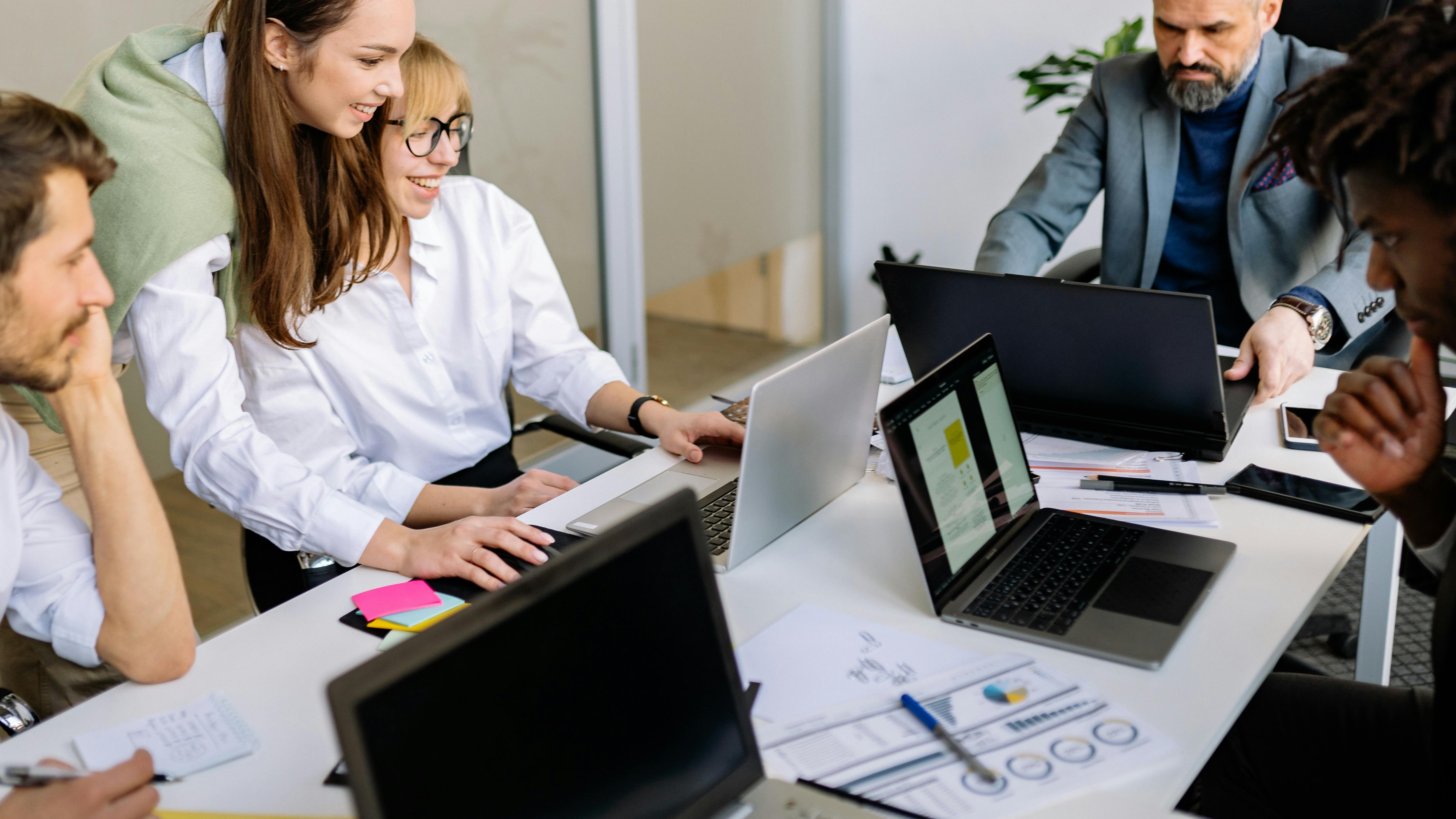 Diverse professionals collaborating